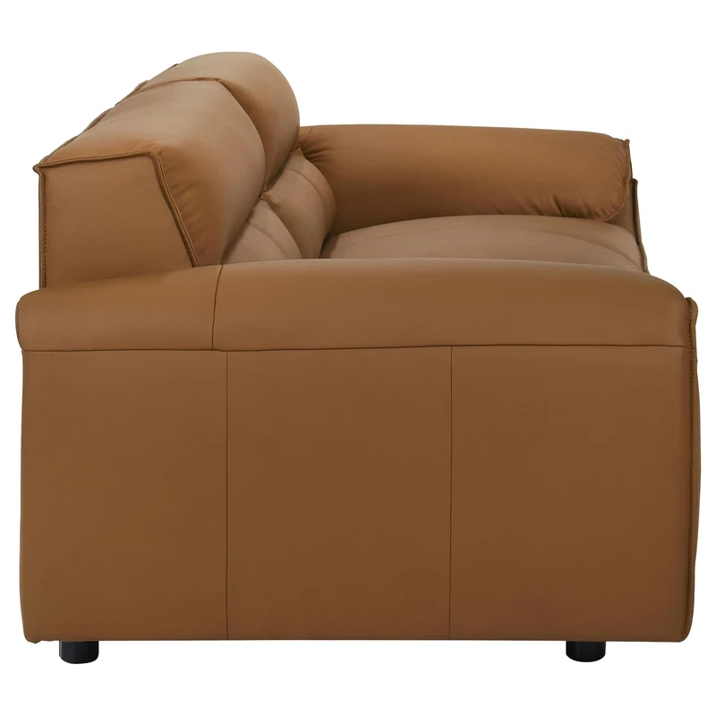 Coaster Furniture Buxton 509501 Top Grain Leather Upholstered Sofa - Orange