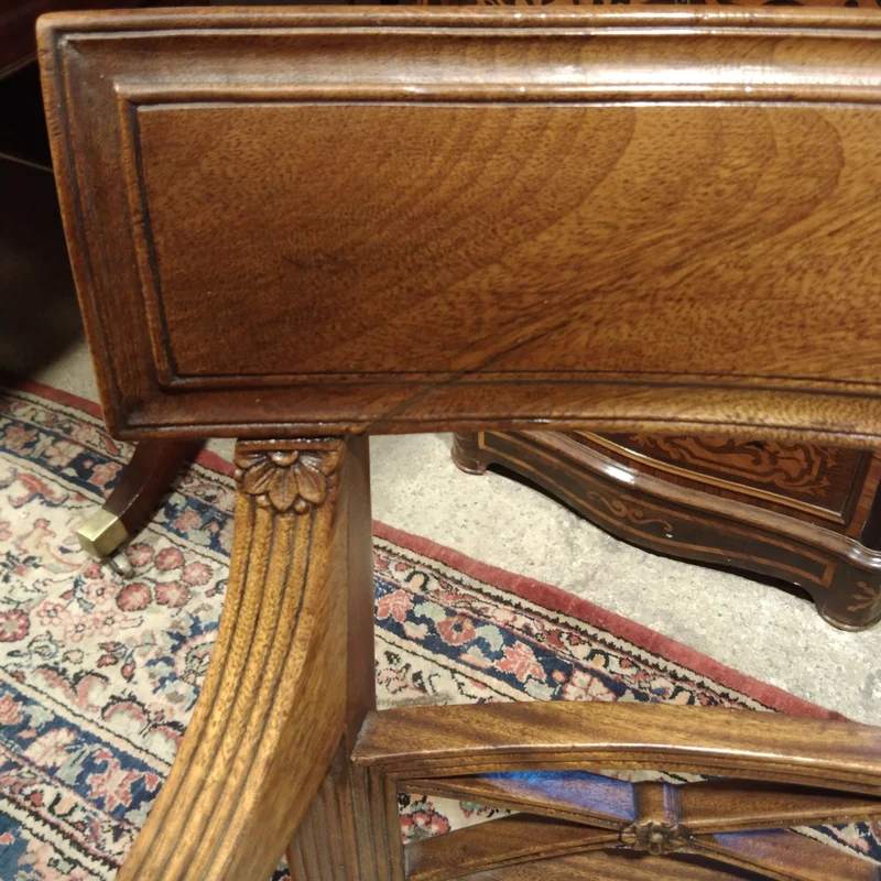 Set of English Edwardian style Maple & Co mahogany and elegant carving chairs and armchairs
