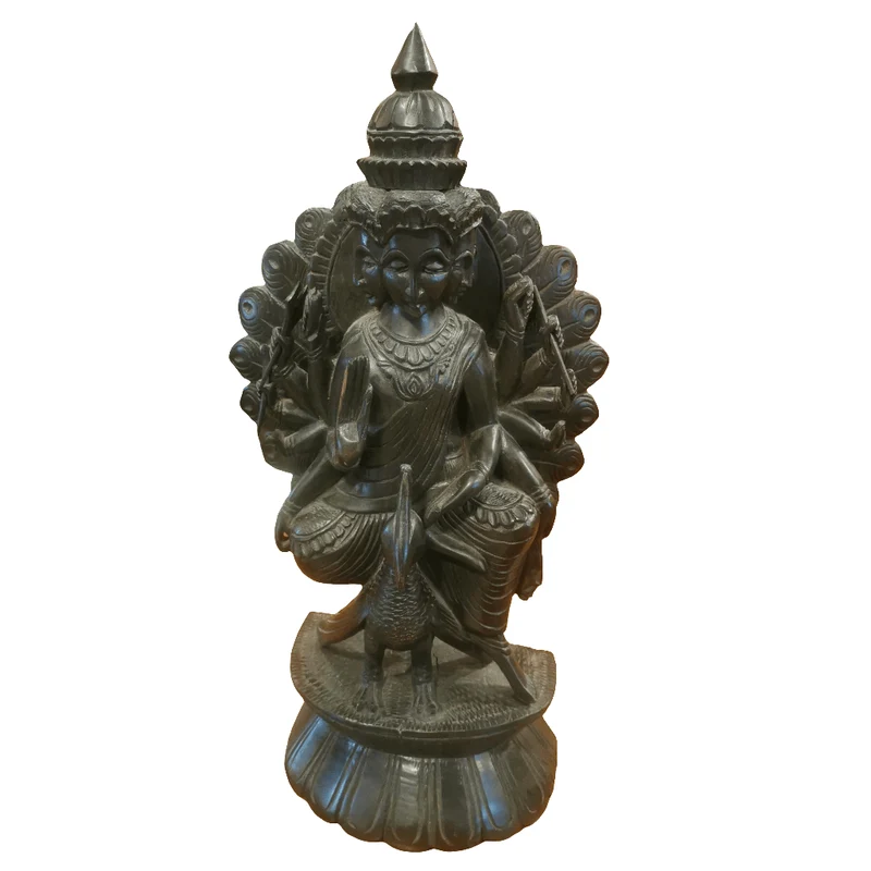 Hindu figure of Bois de fer (iron wood) of the God Kartikeya