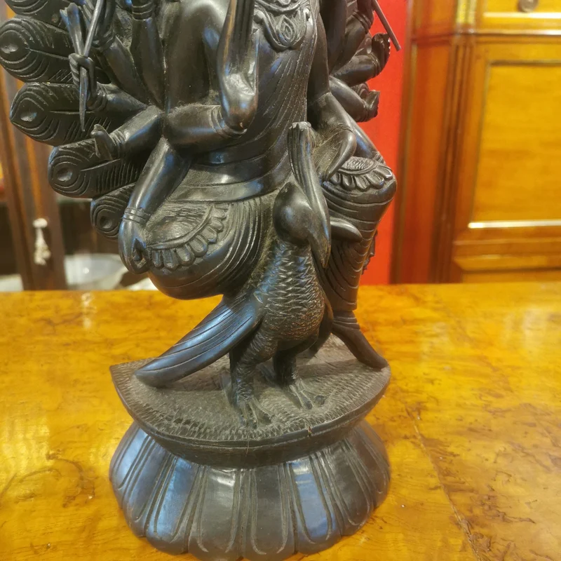 Hindu figure of Bois de fer (iron wood) of the God Kartikeya