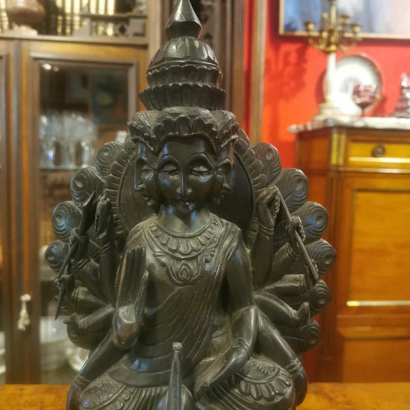 Hindu figure of Bois de fer (iron wood) of the God Kartikeya