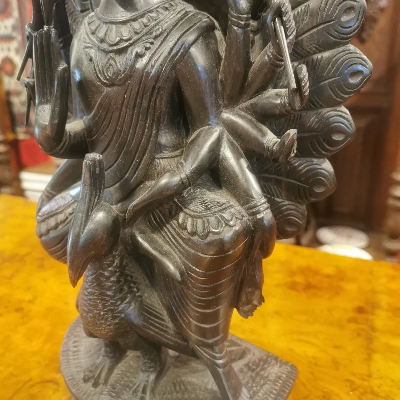 Hindu figure of Bois de fer (iron wood) of the God Kartikeya