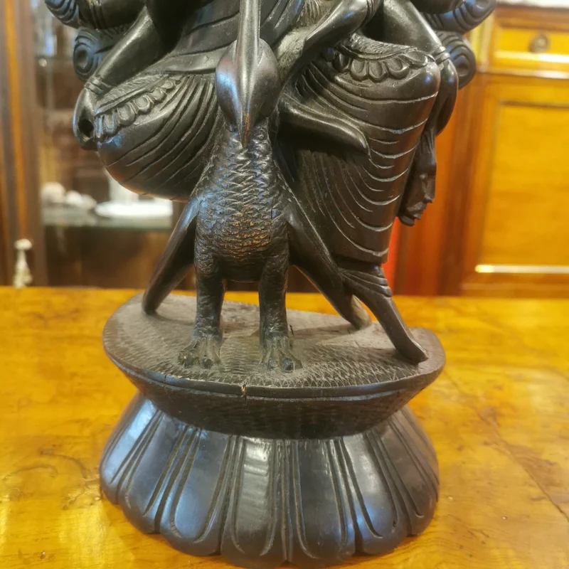 Hindu figure of Bois de fer (iron wood) of the God Kartikeya