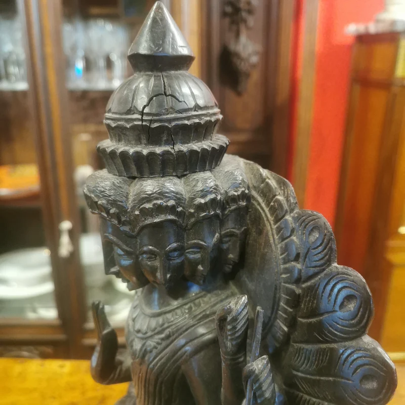 Hindu figure of Bois de fer (iron wood) of the God Kartikeya