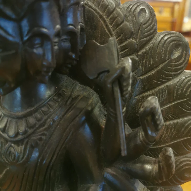 Hindu figure of Bois de fer (iron wood) of the God Kartikeya