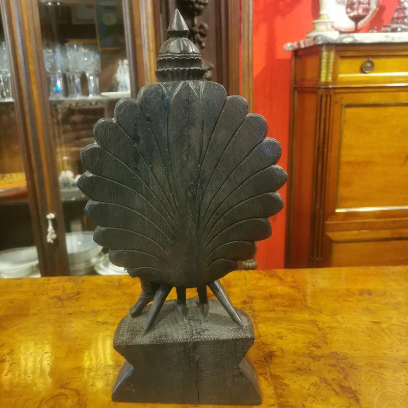 Hindu figure of Bois de fer (iron wood) of the God Kartikeya