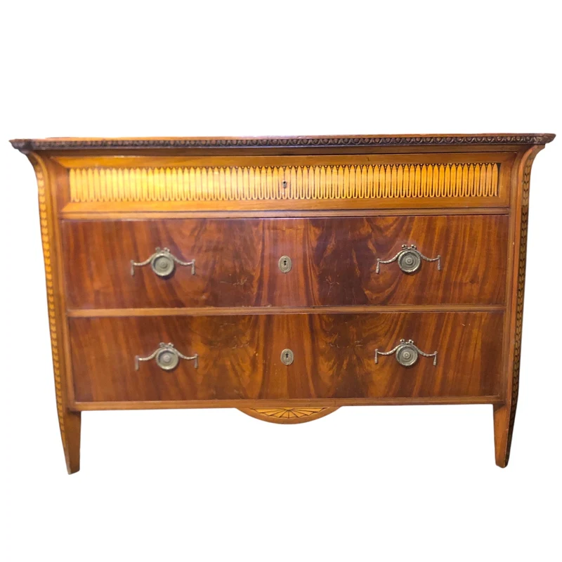 French chest of drawers, marquetry by Charles IV
