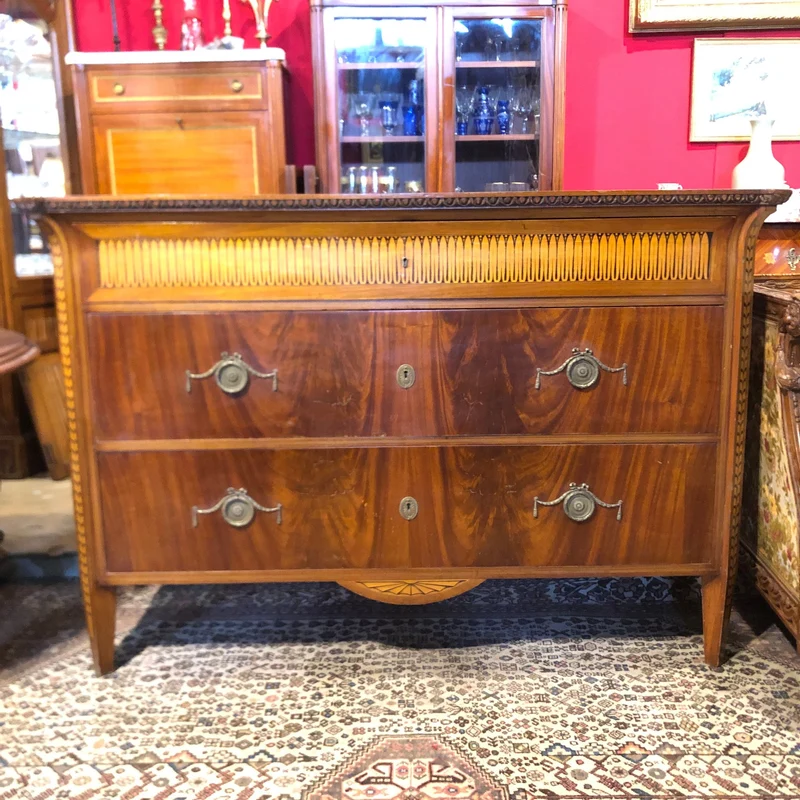 French chest of drawers, marquetry by Charles IV