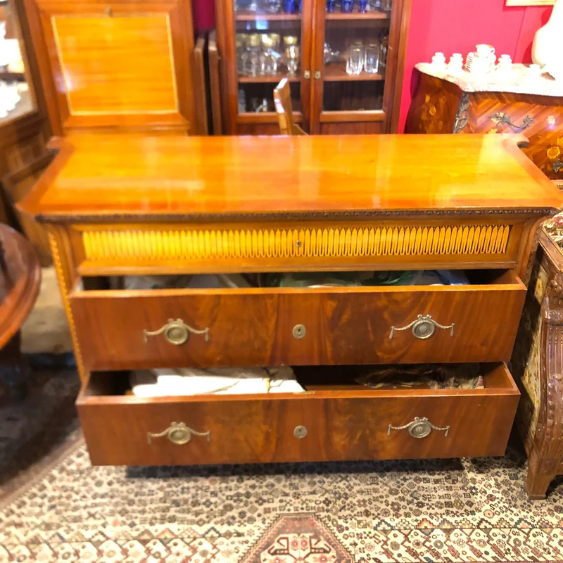French chest of drawers, marquetry by Charles IV