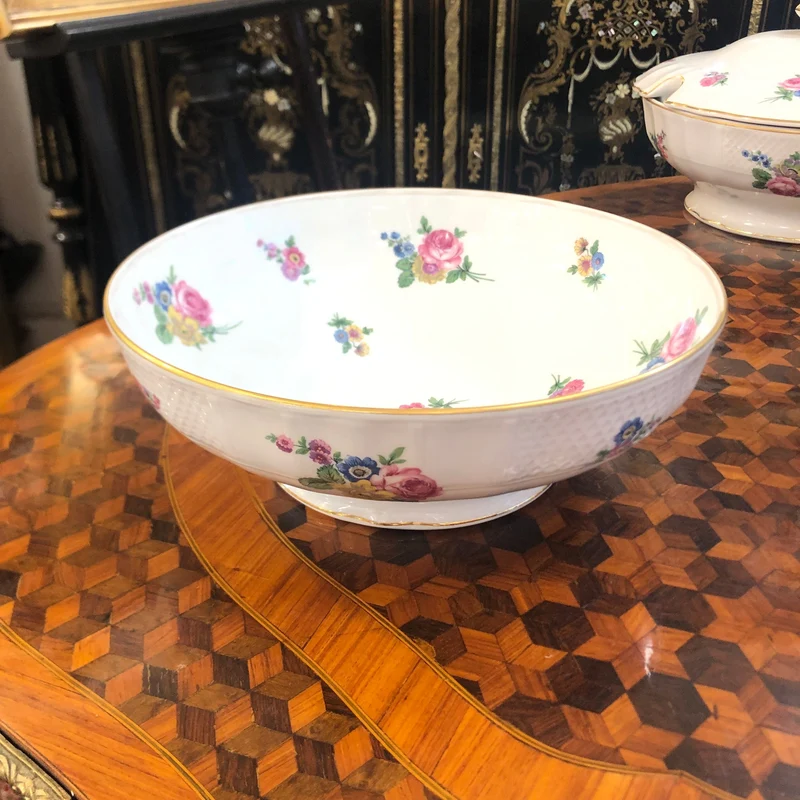 Set of three Limoges porcelain fountains, France