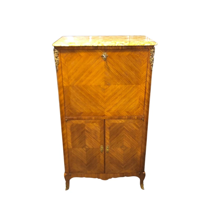 Chiffonier Secretaire marquetry yellow marble