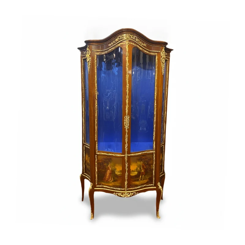 Display case with gilt bronze decoration painted in the Vernis Martin Louis XV style