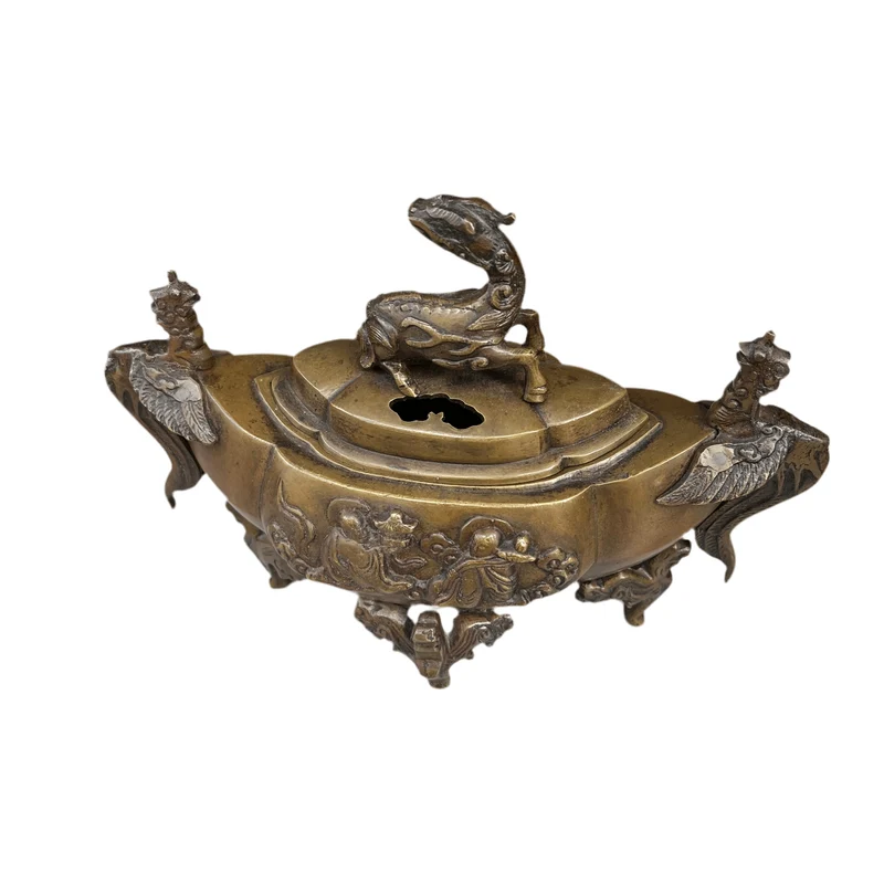 Meiji Japanese bronze incense burner, 19th century