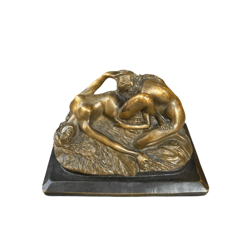 French bronze figure of an erotic couple on a rectangular base