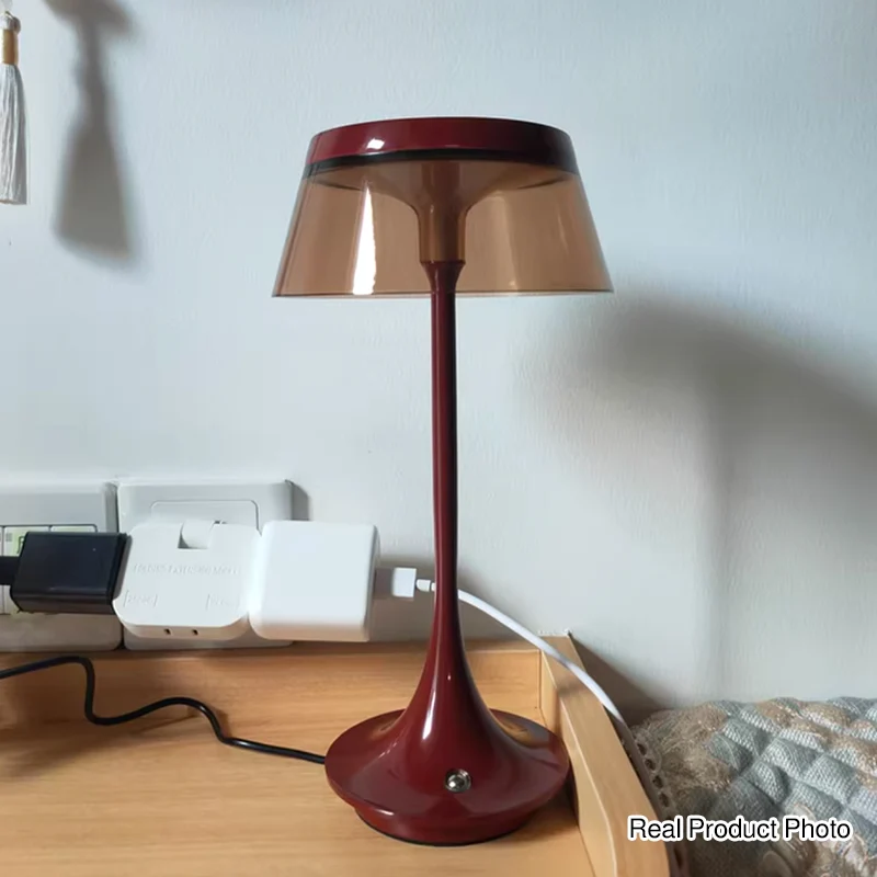 USB Rechargeable Cordless Touch Control & Infinitely Dimmable Table Lamp - Nordic LED Acrylic & Aluminum Alloy Bedside Ambient Light For Bedroom