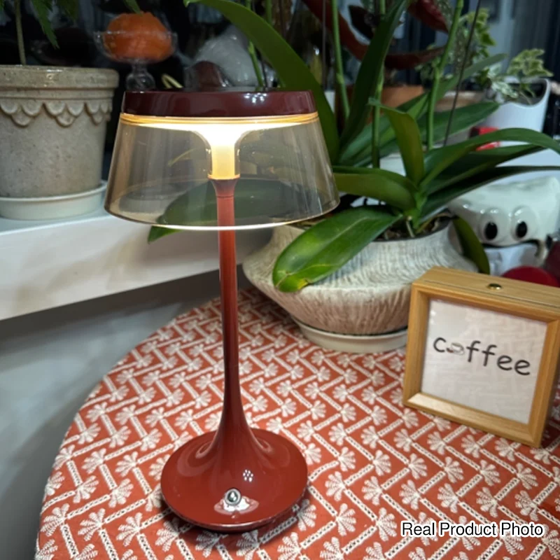 USB Rechargeable Cordless Touch Control & Infinitely Dimmable Table Lamp - Nordic LED Acrylic & Aluminum Alloy Bedside Ambient Light For Bedroom