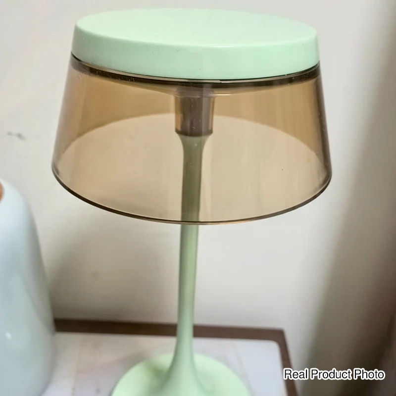 USB Rechargeable Cordless Touch Control & Infinitely Dimmable Table Lamp - Nordic LED Acrylic & Aluminum Alloy Bedside Ambient Light For Bedroom