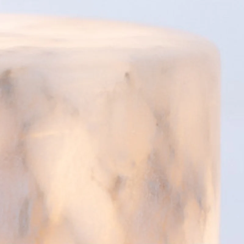 Contemporary Scandinavian Natural Marble Aluminum Alloy Table Lamp - Alabaster Ambient Bedside Lamp With Touch Dimming & USB Rechargeable Light