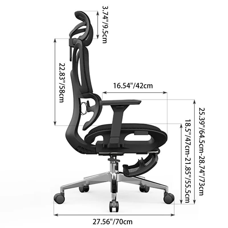 Modern Minimalist Ergonomic Chair: High-Back Mesh Office Chair - Height-Adjustable Swivel Headrest Desk Chair For Home Office