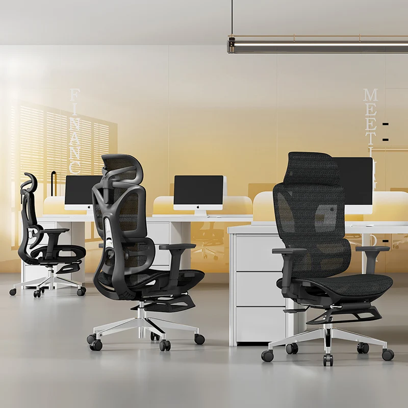 Modern Minimalist Ergonomic Chair: High-Back Mesh Office Chair - Height-Adjustable Swivel Headrest Desk Chair For Home Office
