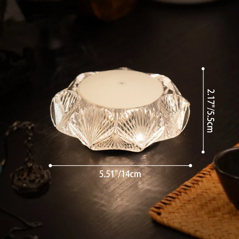 Modern Luxury Table Lamp USB Rechargeable - Glass & PC Touch Dimmable Shell-Inspired Bedside Lamp For Bedroom Tea Room Outdoor