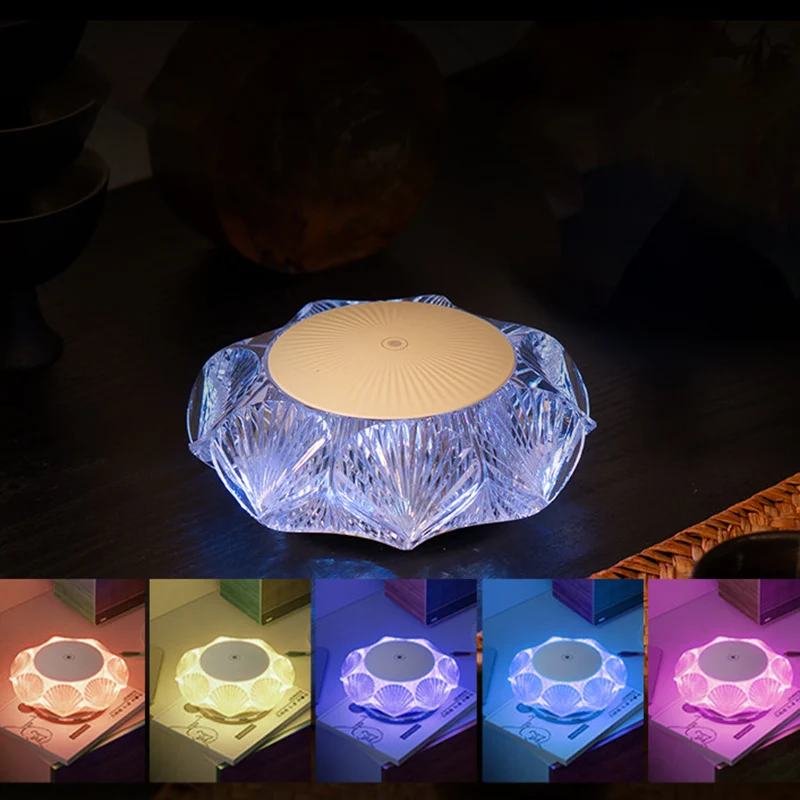 Modern Luxury Table Lamp USB Rechargeable - Glass & PC Touch Dimmable Shell-Inspired Bedside Lamp For Bedroom Tea Room Outdoor