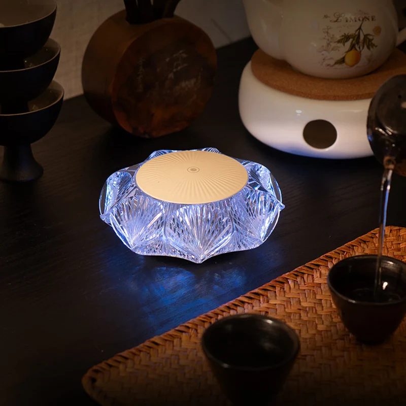 Modern Luxury Table Lamp USB Rechargeable - Glass & PC Touch Dimmable Shell-Inspired Bedside Lamp For Bedroom Tea Room Outdoor