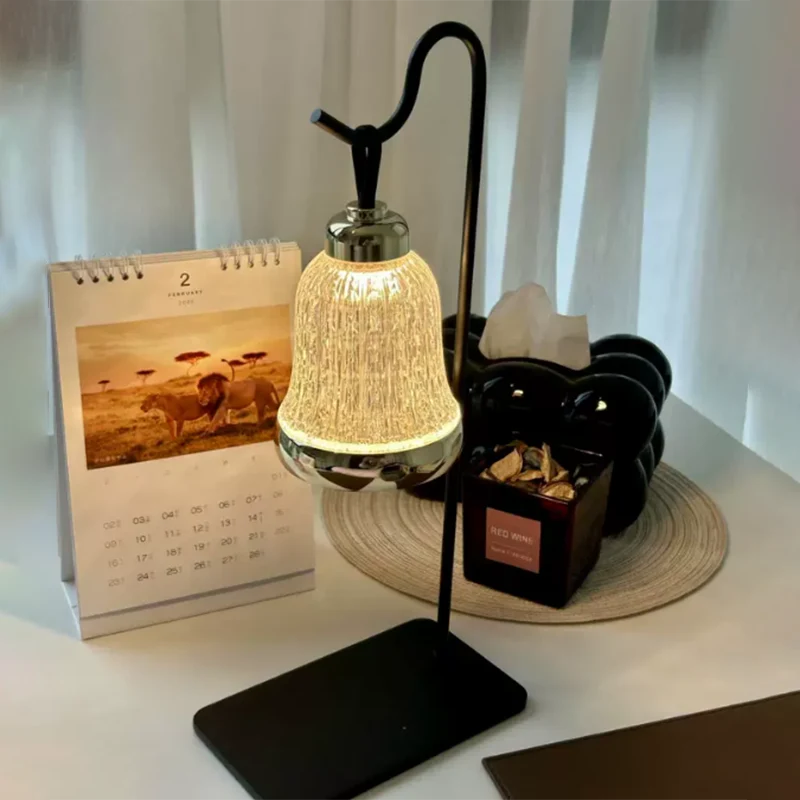 Luxury Bell Designer Table Lamp - Glass & Metal Ambient Night Light Touch Control Elegant Home Décor Gift