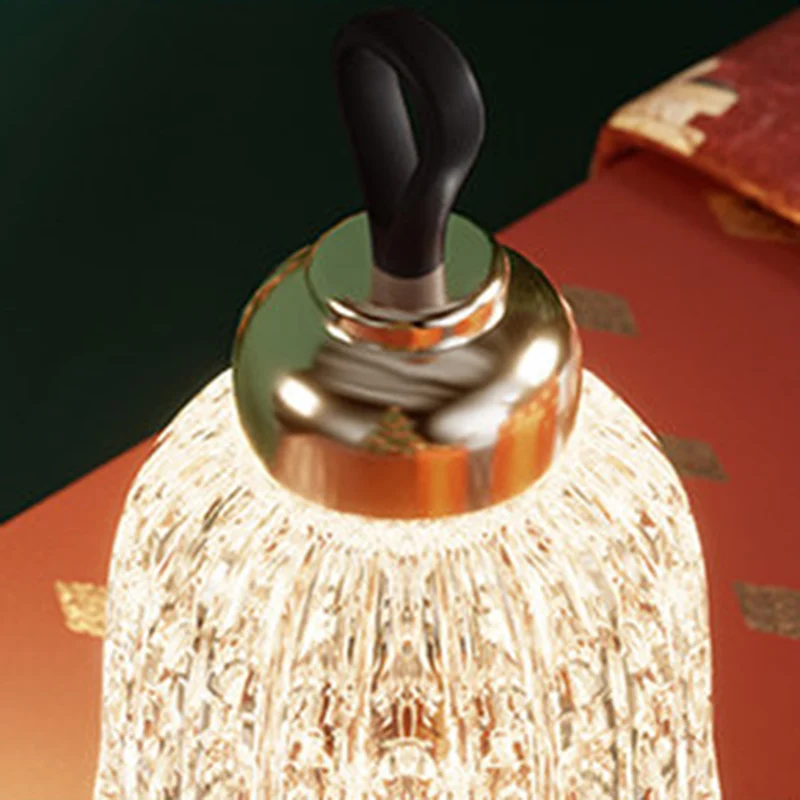 Luxury Bell Designer Table Lamp - Glass & Metal Ambient Night Light Touch Control Elegant Home Décor Gift