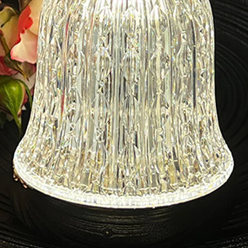 Luxury Bell Designer Table Lamp - Glass & Metal Ambient Night Light Touch Control Elegant Home Décor Gift