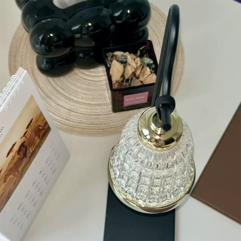 Luxury Bell Designer Table Lamp - Glass & Metal Ambient Night Light Touch Control Elegant Home Décor Gift