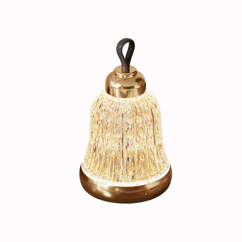 Luxury Bell Designer Table Lamp - Glass & Metal Ambient Night Light Touch Control Elegant Home Décor Gift