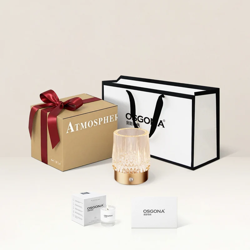 Diamond Glow Luxury Bedside Table Lamp - Acrylic & Aluminum Ambient Night Light Glacier & Warm Sun Collection