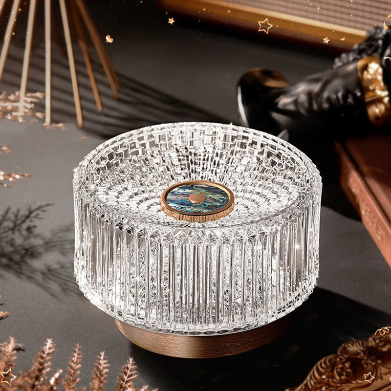 Luxury Aluminum Alloy Glass Table Lamp - Eye-Caring Soft Light Touch Control Ambient Light For Bedroom & Dining