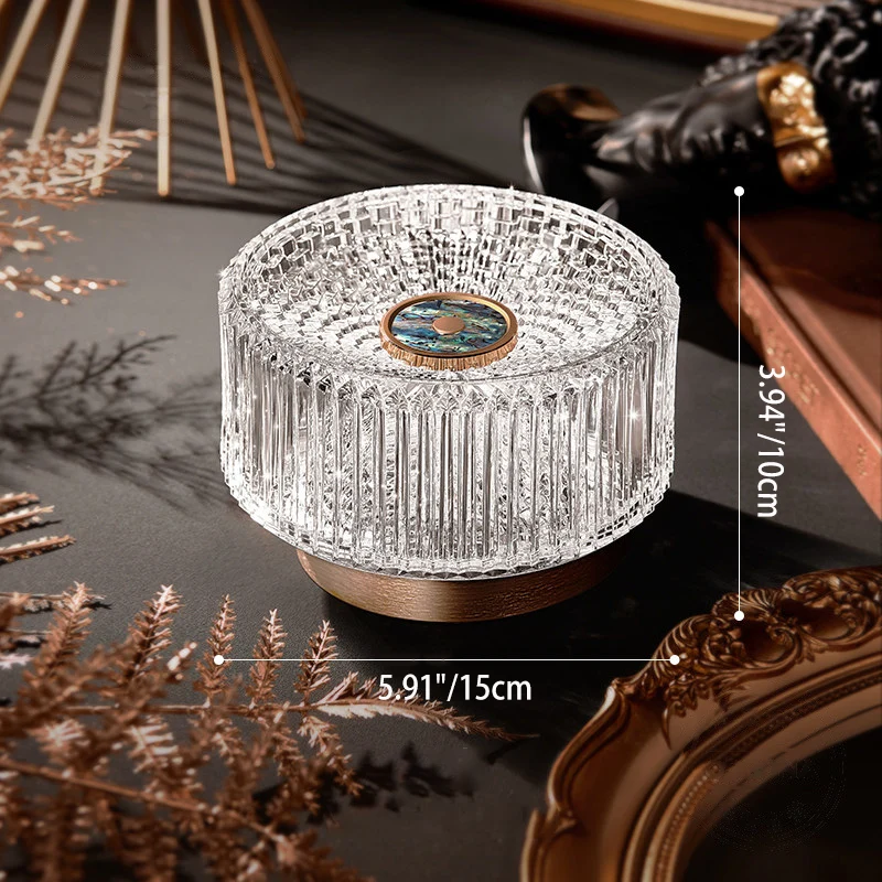 Luxury Aluminum Alloy Glass Table Lamp - Eye-Caring Soft Light Touch Control Ambient Light For Bedroom & Dining