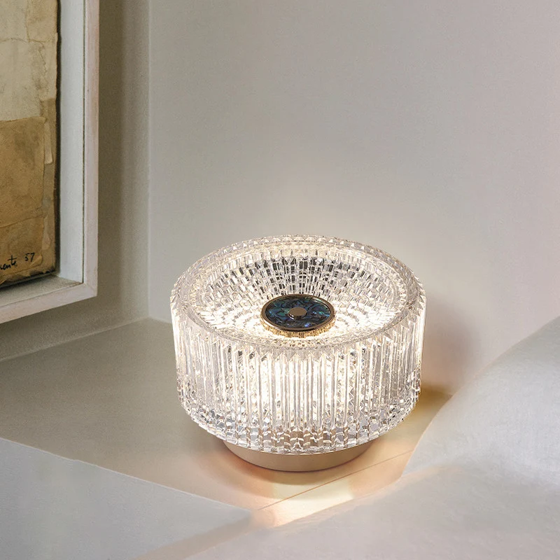 Luxury Aluminum Alloy Glass Table Lamp - Eye-Caring Soft Light Touch Control Ambient Light For Bedroom & Dining