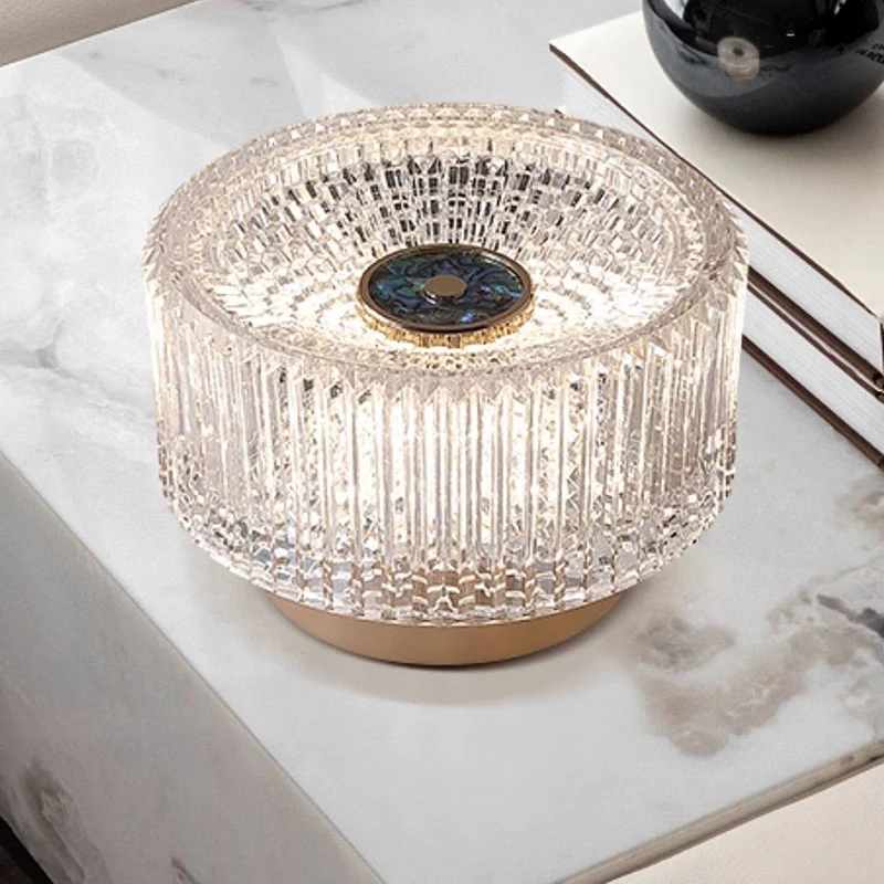 Luxury Aluminum Alloy Glass Table Lamp - Eye-Caring Soft Light Touch Control Ambient Light For Bedroom & Dining