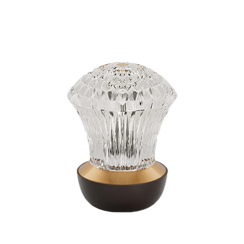 Luxury Diamond Glow Aluminum Alloy Acrylic Table Lamp - Eye-Caring Soft Light USB Rechargeable Ambient Decor For Bedroom & Dining