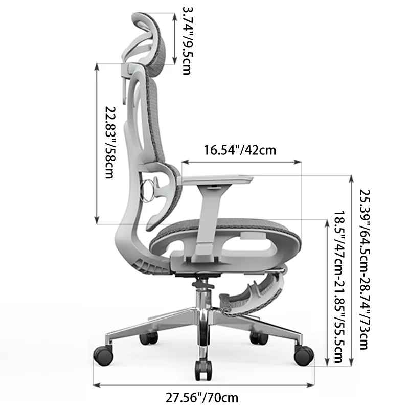 Modern Minimalist Ergonomic High-Back Office Chair: Breathable Mesh - Reclining Gaming Office Chair With Footrest For Home Office