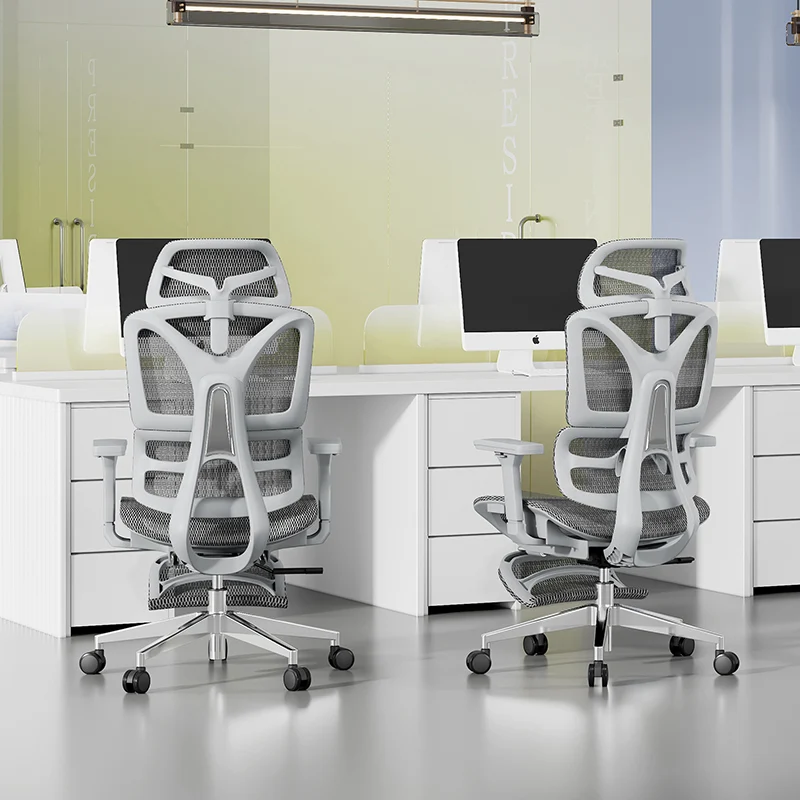 Modern Minimalist Ergonomic High-Back Office Chair: Breathable Mesh - Reclining Gaming Office Chair With Footrest For Home Office