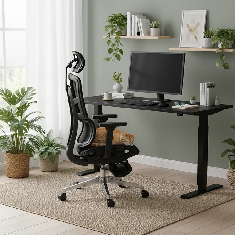 Modern Minimalist High-Back Desk Chair: Ergonomic Mesh Chair - 3D Armrest Height-Adjustable Gaming Office Chair For Home Office