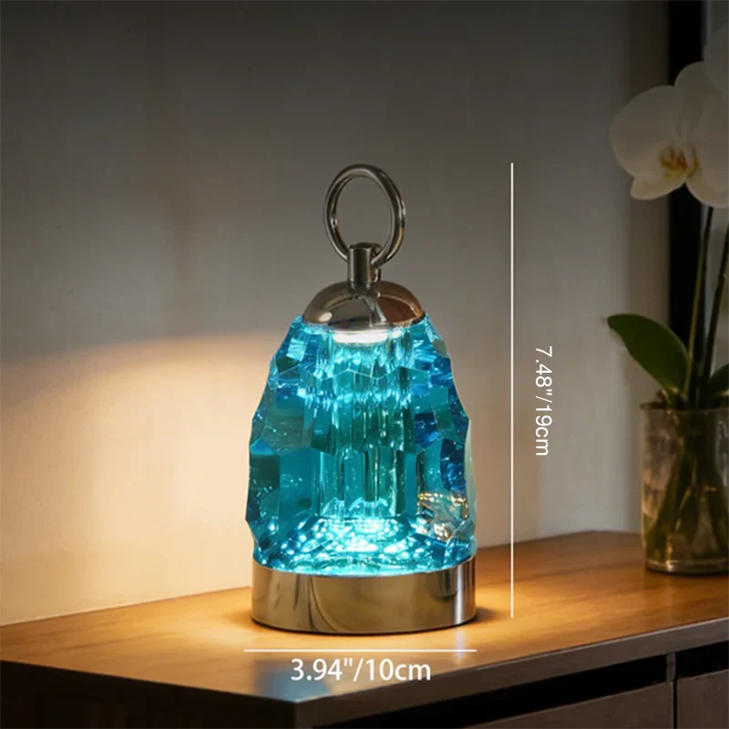Modern Luxury K9 Crystal Table Lamp Perfect For Gift-giving - Ambient Light Portable Aluminum Bedside Desk Lamp For Bedroom Dining Room