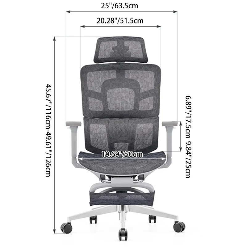 Modern Minimalist High-Back Executive Office Chair: Ergonomic Mesh Chair - Height-Adjustable Desk Chair For Home Office