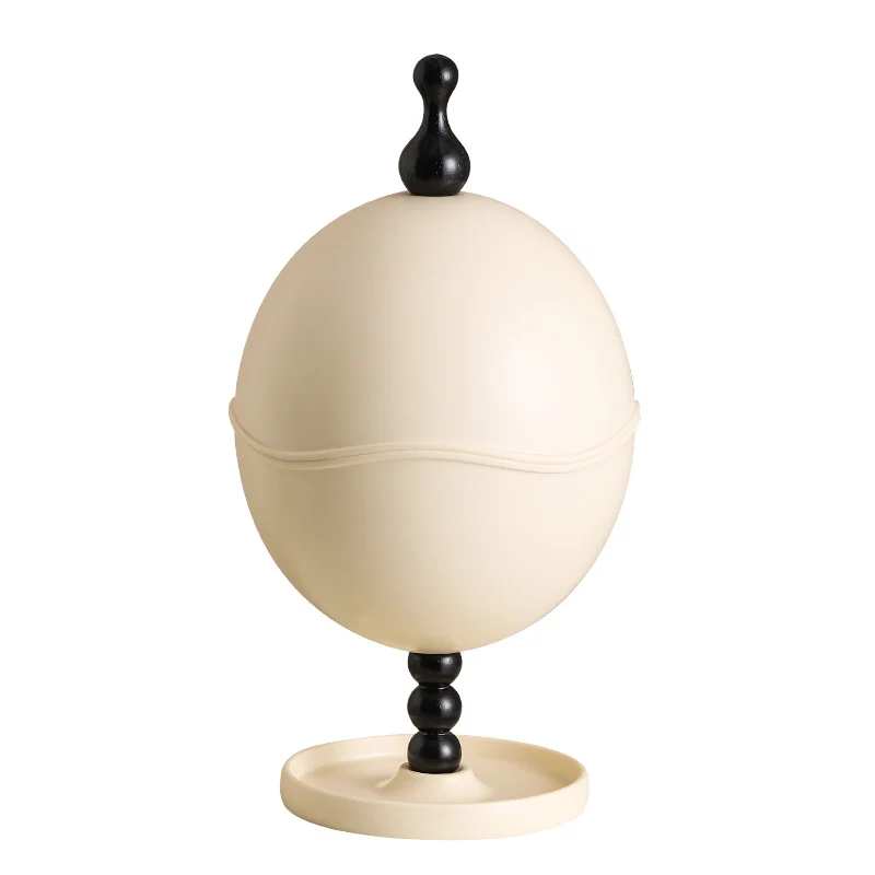 Contemporary Creative High-Density Resin Oak Wood Egg-Shaped Desktop Storage Shelf 2-Tier For Living Room & Bedroom