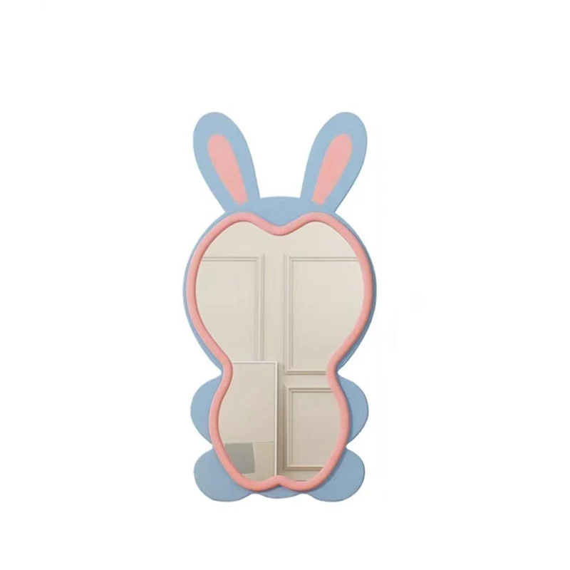 Contemporary Creative HDF Velvet Sponge Rabbit-Shaped Full-Length Floor Mirror For Bedroom & Living Room