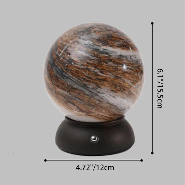 Artistic Glass Planet Sphere USB Rechargeable Table Lamp - Art Deco Touch Dimmable Brightness Ambient Bedside Lighting For Bedroom