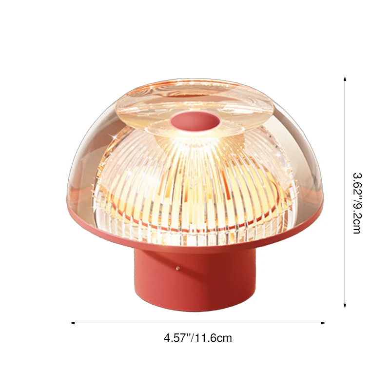USB Rechargeable Cute Mushroom Design Table Lamp - Nordic Aluminum Alloy Acrylic Touch Dimmable Bedside Night Light For Bedroom