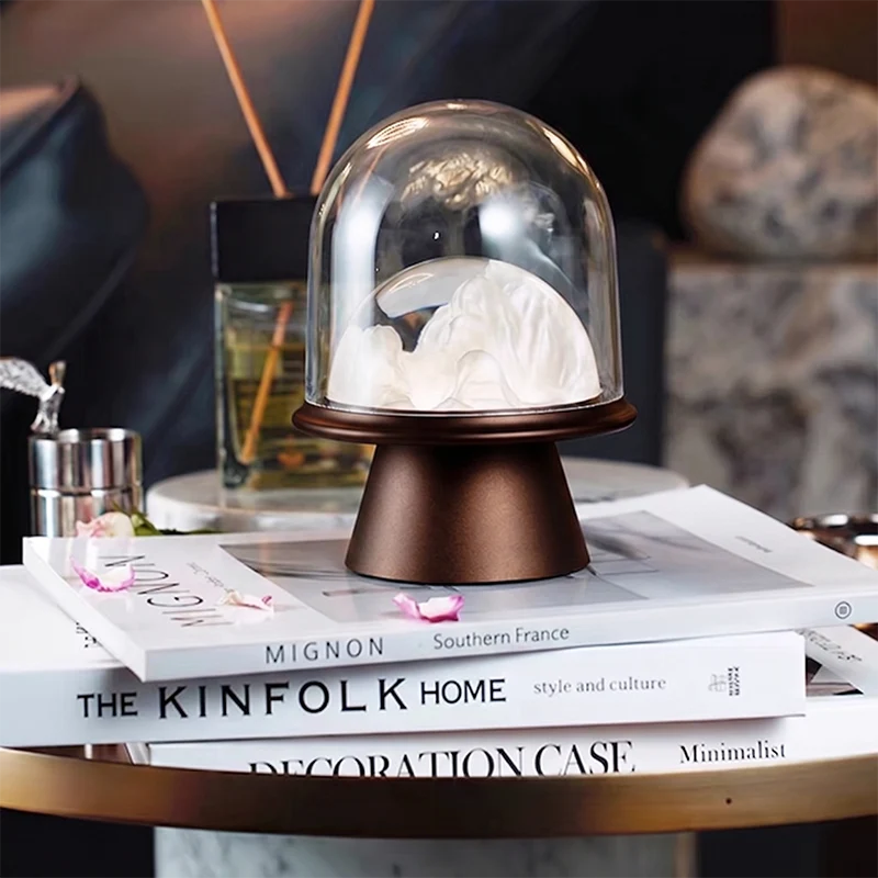 Aluminum Alloy Acrylic USB Rechargeable Snow Mountain Table Lamp - Creative Warm Glow LED Accent Light For Bedroom