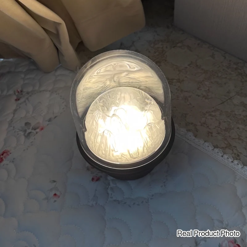 Aluminum Alloy Acrylic USB Rechargeable Snow Mountain Table Lamp - Creative Warm Glow LED Accent Light For Bedroom