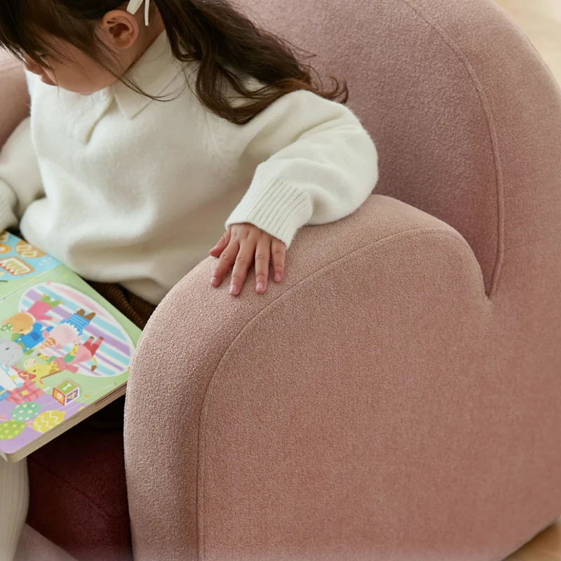 Cute Toddler Couch Plush Soft Chenille Teddy Fleece Kids Sofa - Nordic Chair With Wide Cushioned Seat And Stable Weighted Base For Living Room